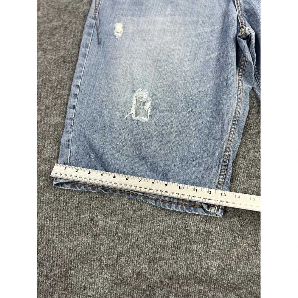 Rocawear Baggy Denim Shorts Light Wash Distressed Y2K Hip Hop Mens 34W Jorts